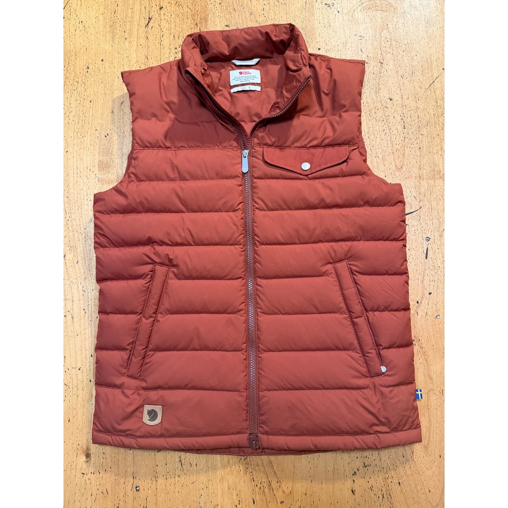 Fjallraven Greenland Down Liner Vest S Mens Autumn Leaf Orange Puffer 82973
